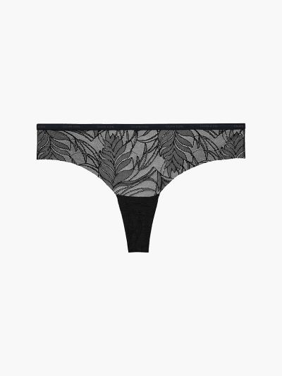 Calvin Klein Underwear HU145811 | Calvin Klein Sheer Marquisette Női Tanga Fekete
